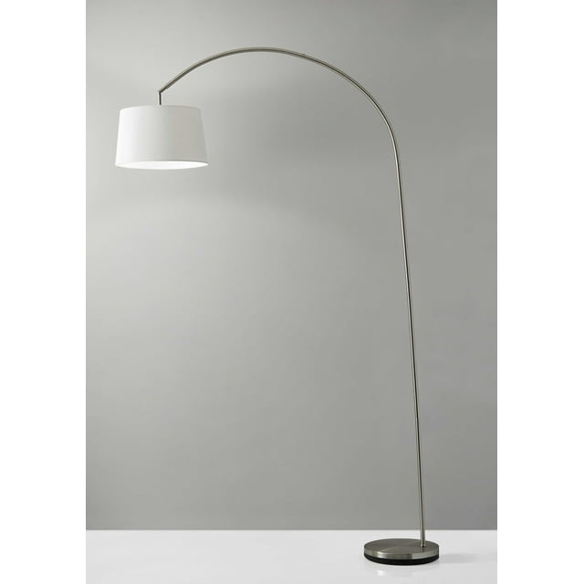 Sweeping Curve Floor Lamp in Satin Steel