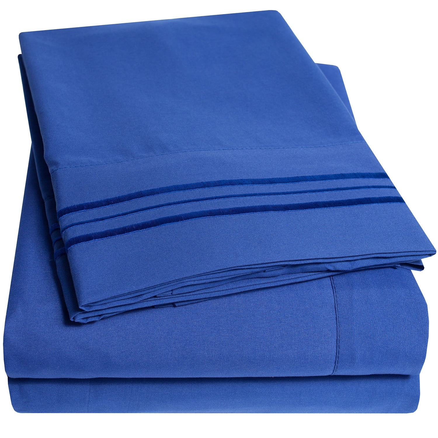 Sweet Home Collection 1800 Series Bed Sheets - Extra Soft Microfiber Deep Pocket Sheet Set - Royal Blue, Twin