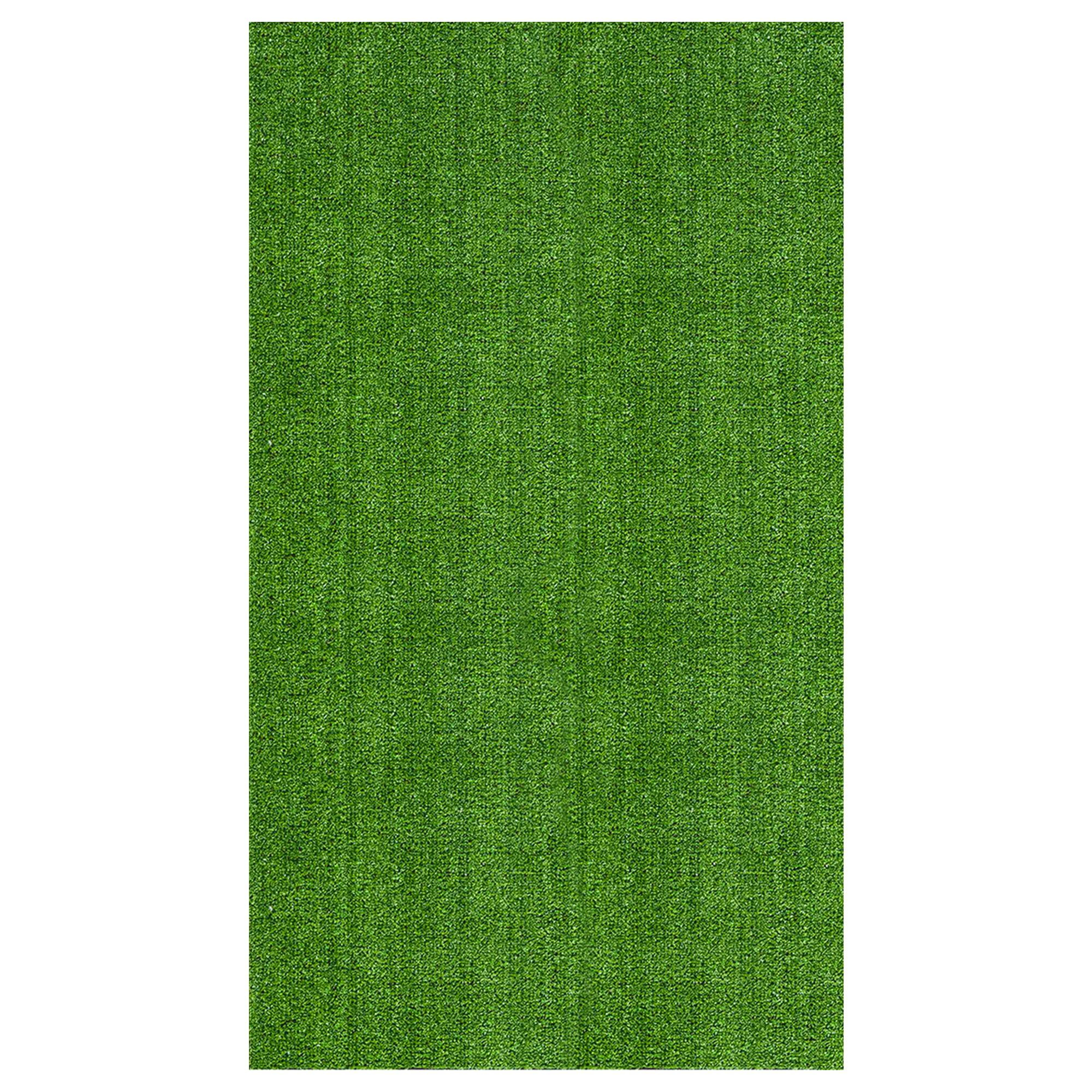 Green Polypropylene Indoor/Outdoor Artificial Grass Rug 6'6" x 9'2"