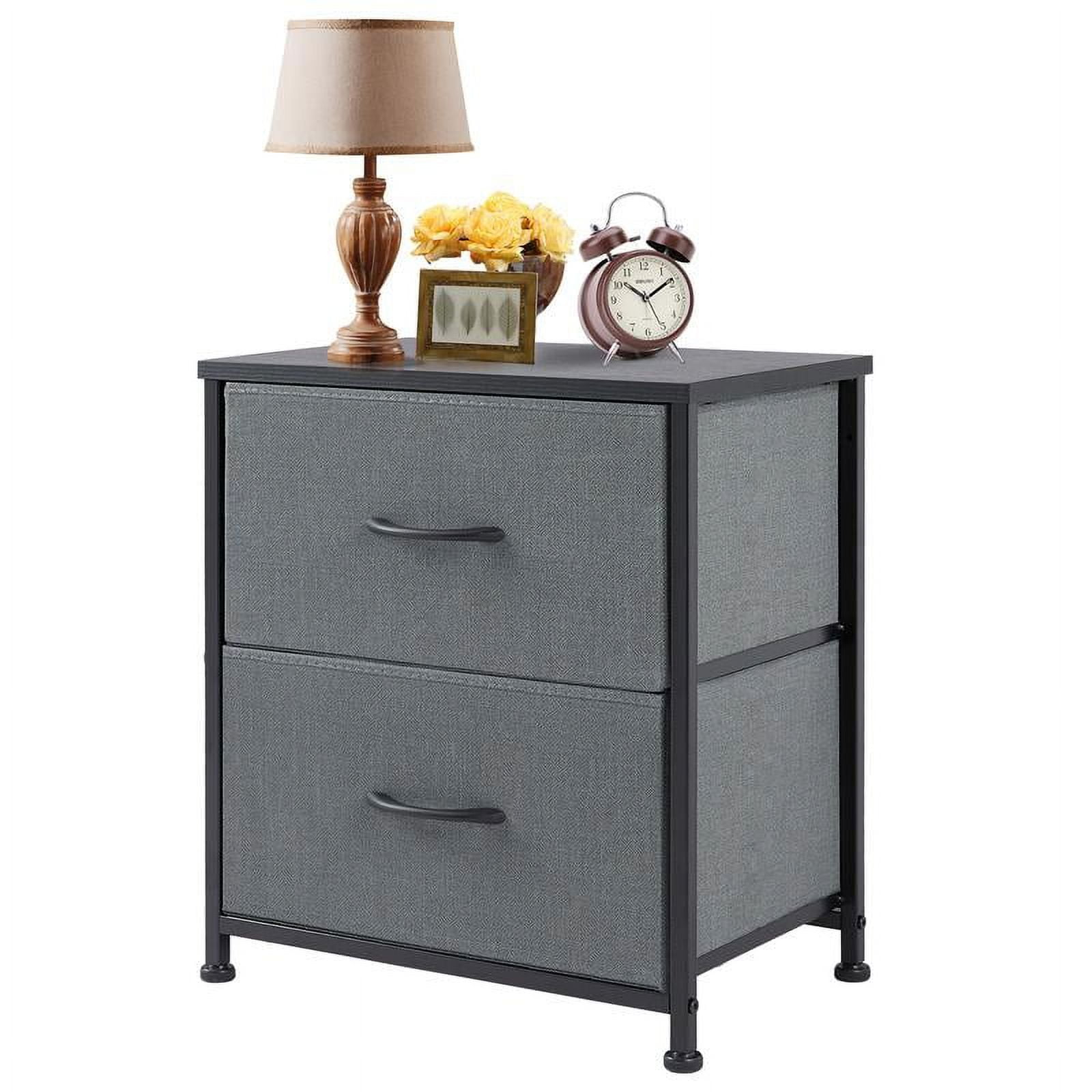 Sweetcrispy Home Furniture Nightstand with 2 Fabric Drawers, Small Dresser, Side Table, End Table, Bedside Table, Night Stands, Small Nightstand, Bedroom Furniture for Living Room