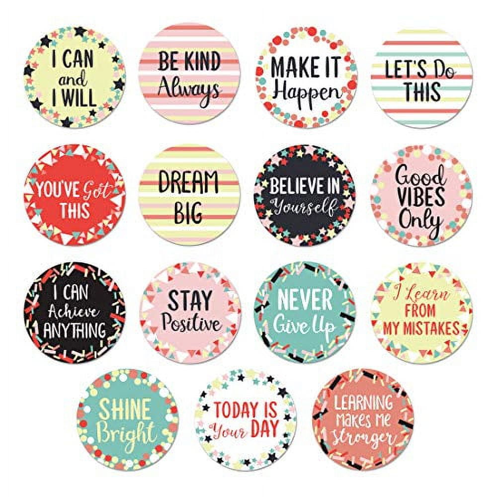 Sweetzer & Orange 30 Growth Mindset Confetti Positive Sayings Accents | Motivational Wall Art Inspirational Quote Cards with Matching Pastel Colors for Classroom Decorations, Office, Nursery (7-Inch)