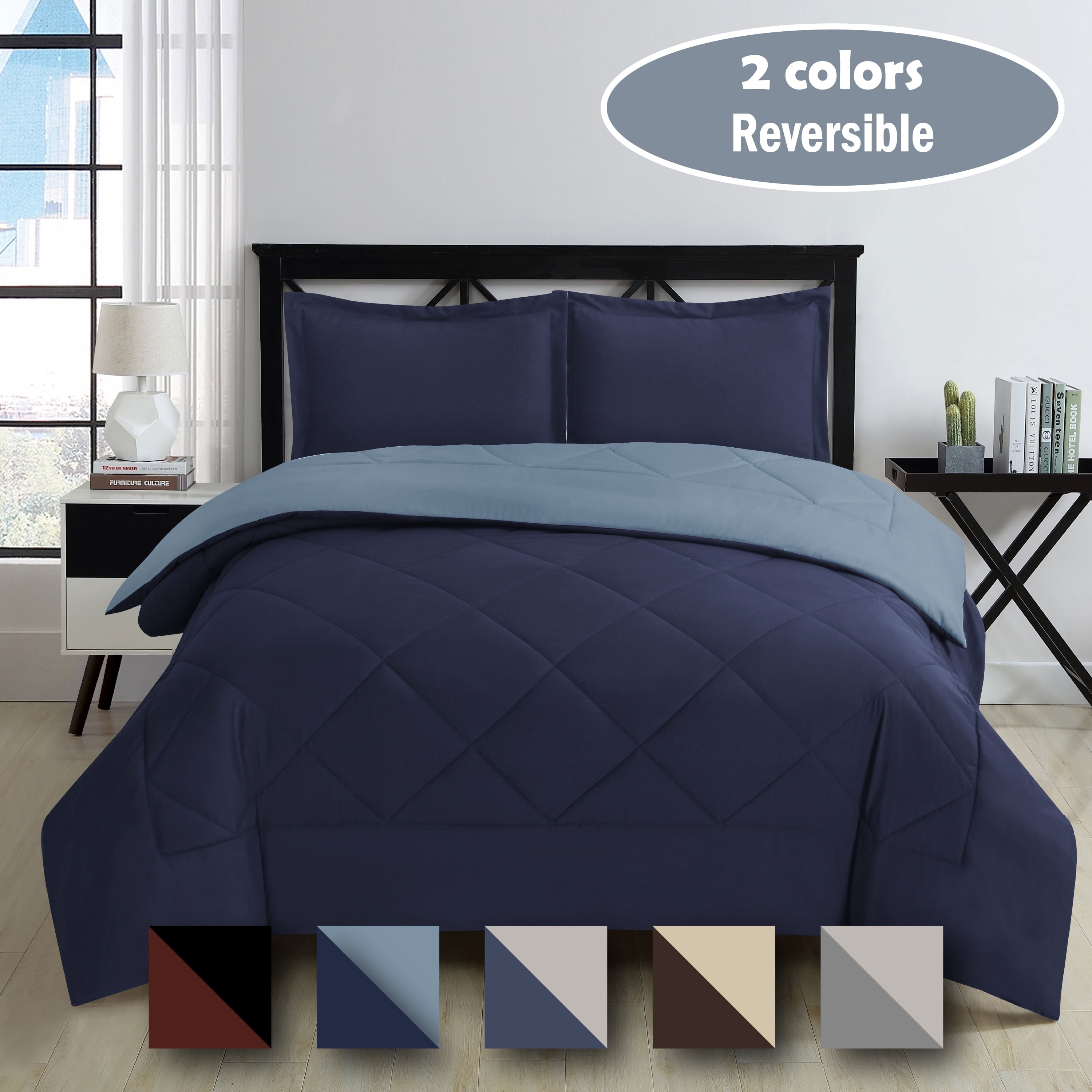 Swift Home All Season Peach Skin Down Alternative Reversible Bedding Comforter
