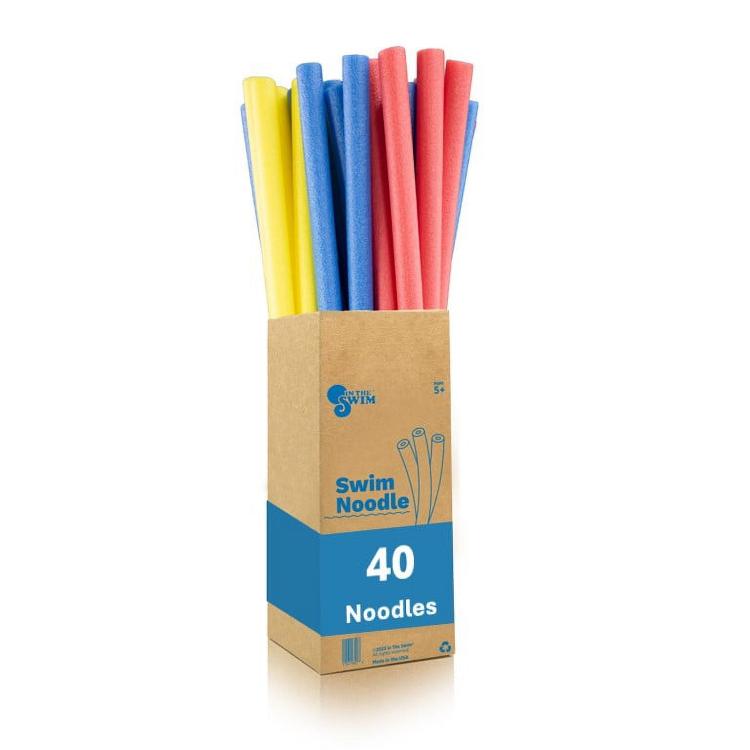 Whtty 40-Pack, 2-Inch Diameter Standard Pool Noodles – Soft Large Foam Noodles for Extra Buoyancy - Floating Training Device, Exercise Aid, pool noodles floats for adults