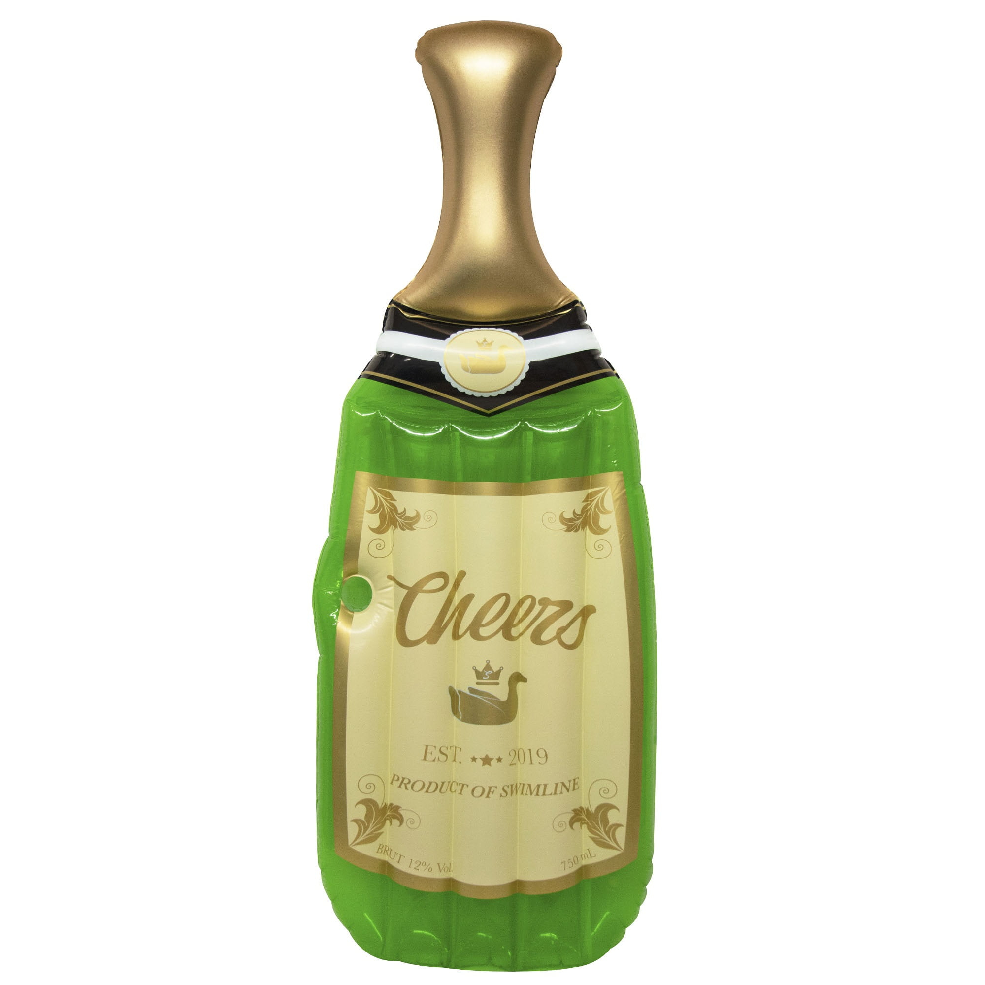 Swimline 90661M Giant 86" Inflatable Cheers Bubbly Champagne Pool Float or Lake Raft Lounger for 1 Person, Green & Gold