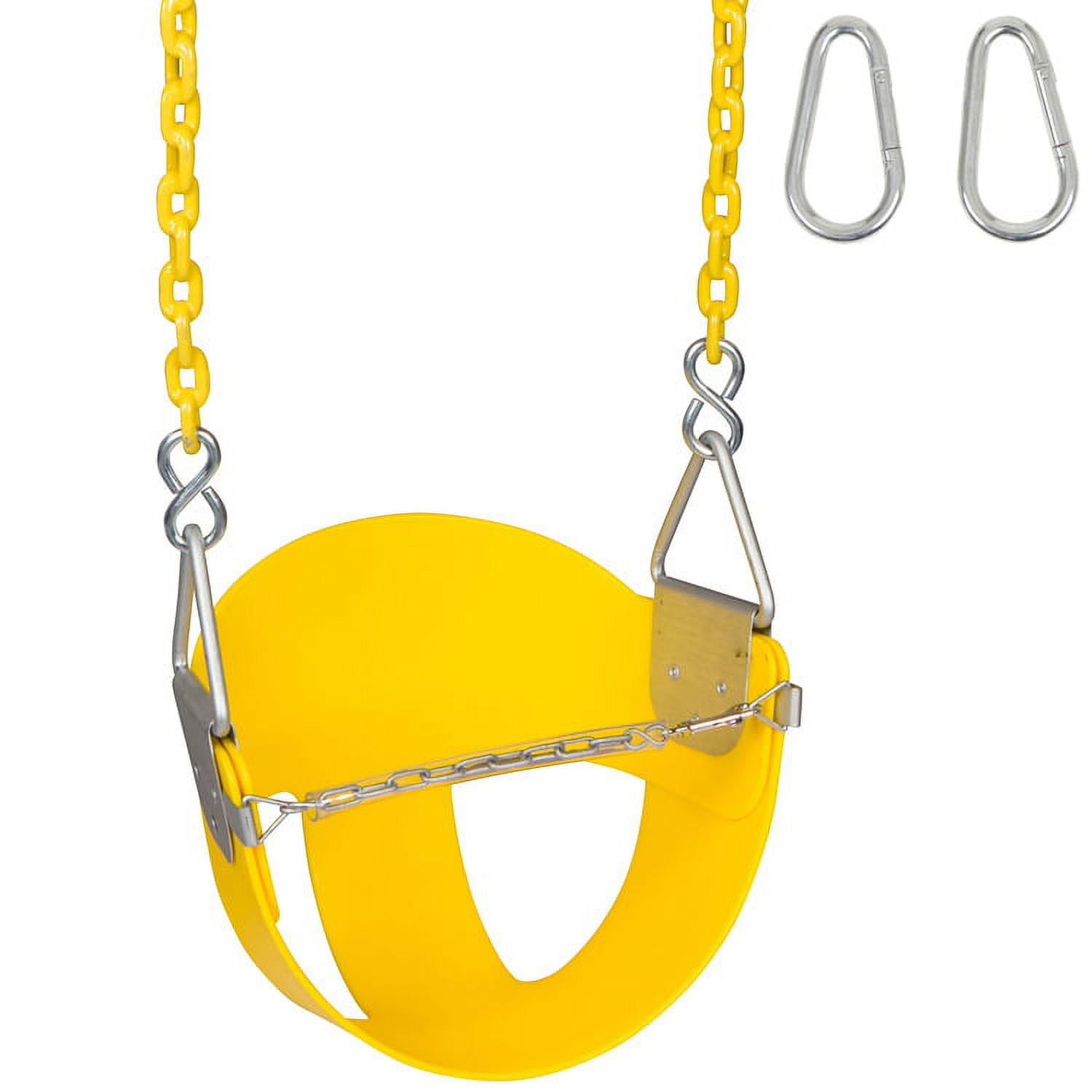 Swing Set Stuff Inc. Highback Half Bucket with 8.5 Ft. Coated Chains (Yellow)