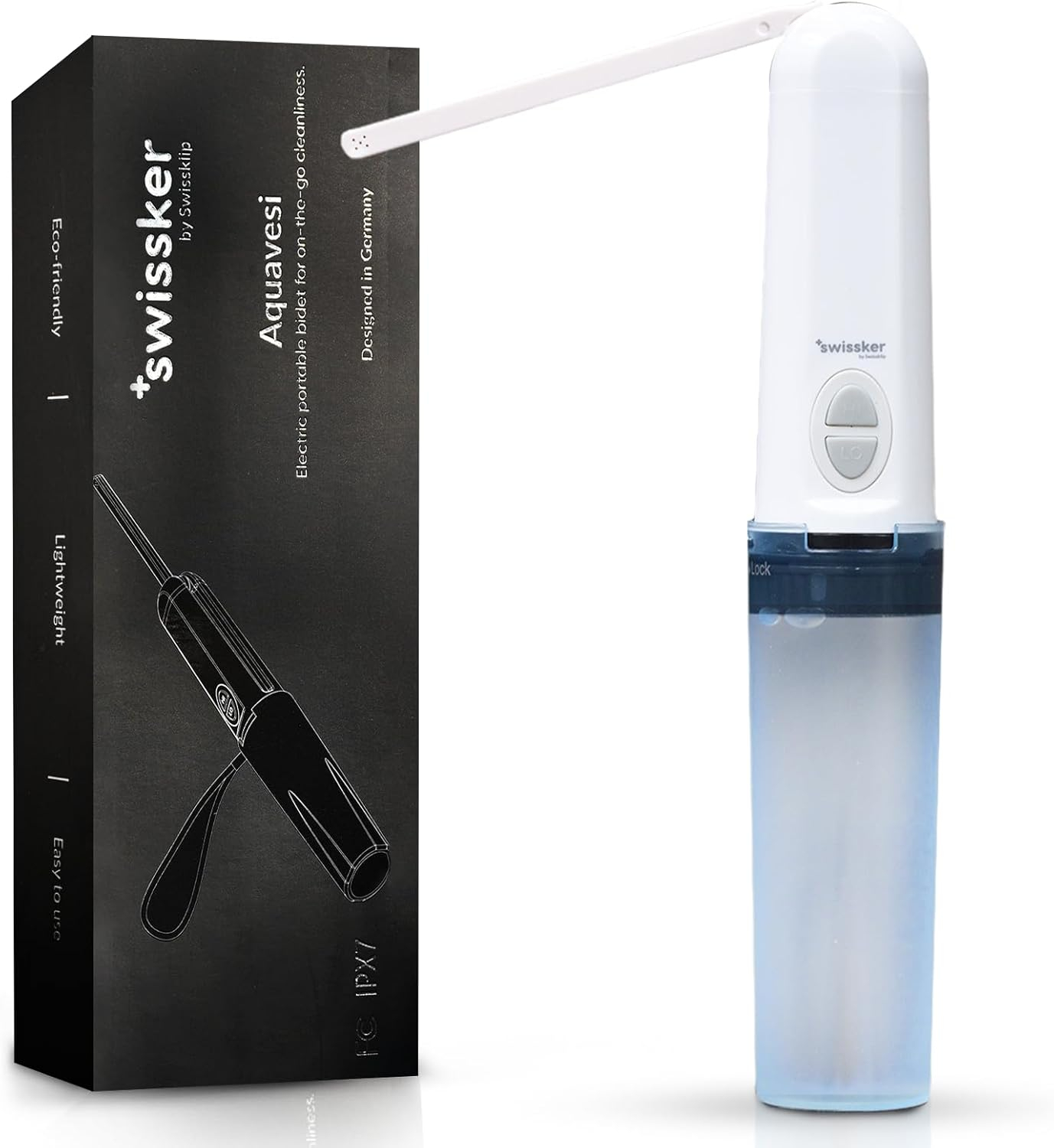 Swissker by Swissklip Aquavesi Portable Bidet| Rechargeable Portable bidet for travel| Portable Bidet For Women & Men for Menstruation, Soothing Postpartum, Perineal Care and Hemorrhoid