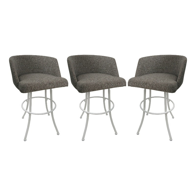 Swivel Counter Metal Bar Stool 26" - Joey - Mojave Grey - White