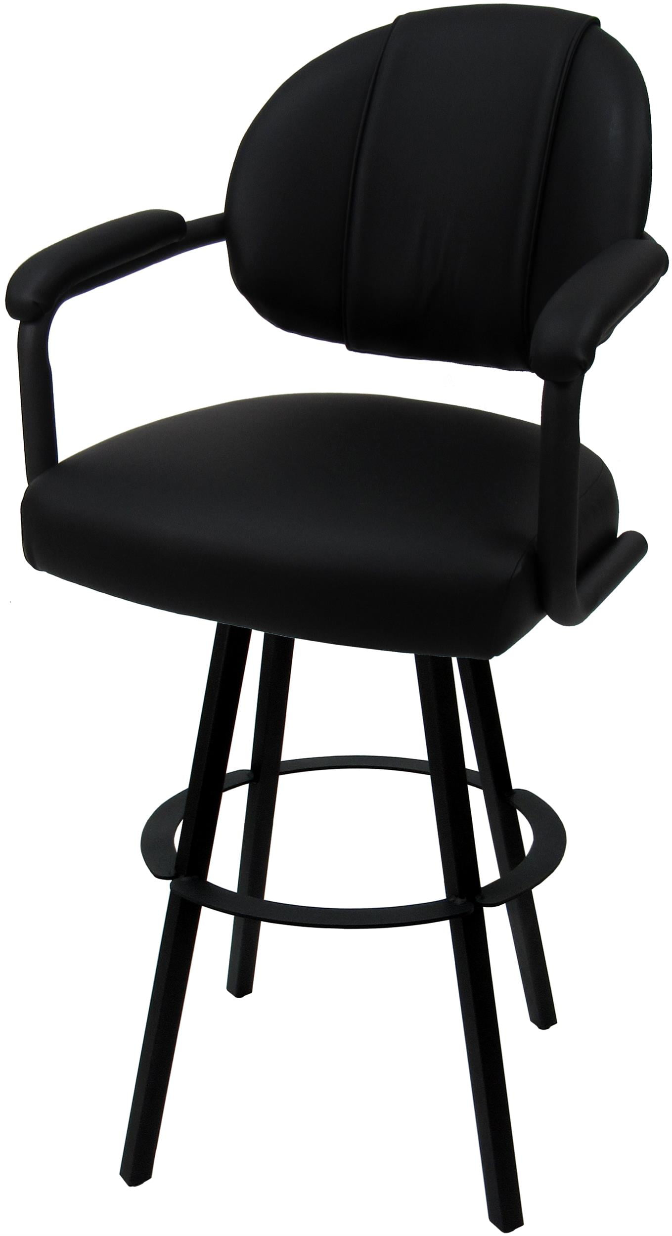 Swivel Extra Tall Metal 34" Bar Stool - M-70 WB - Black Vinyl - Black