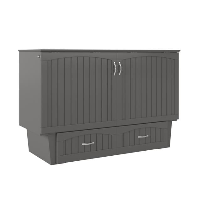 Southampton Murphy Bed Chest Queen Grey with Charging Station