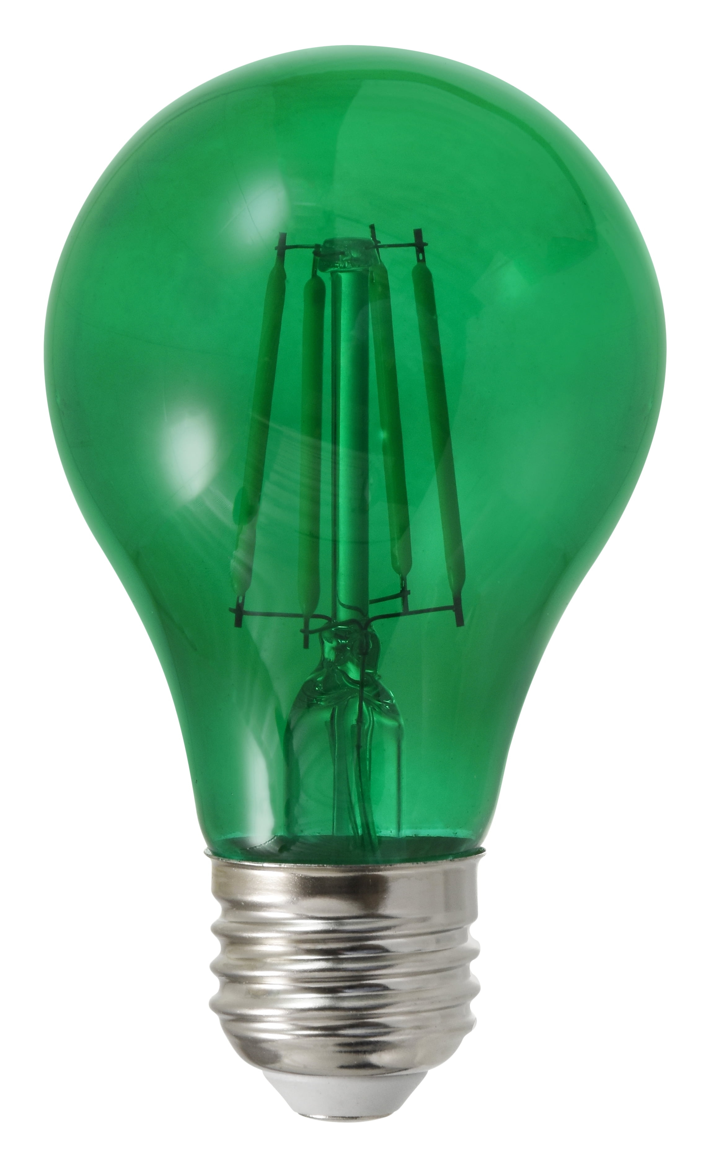 Sylvania 40303 Green Filament A19 Ultra LED Light Bulb, Colored Glass Lamps, 4.5 Watts, for Decorative and Accent Lighting