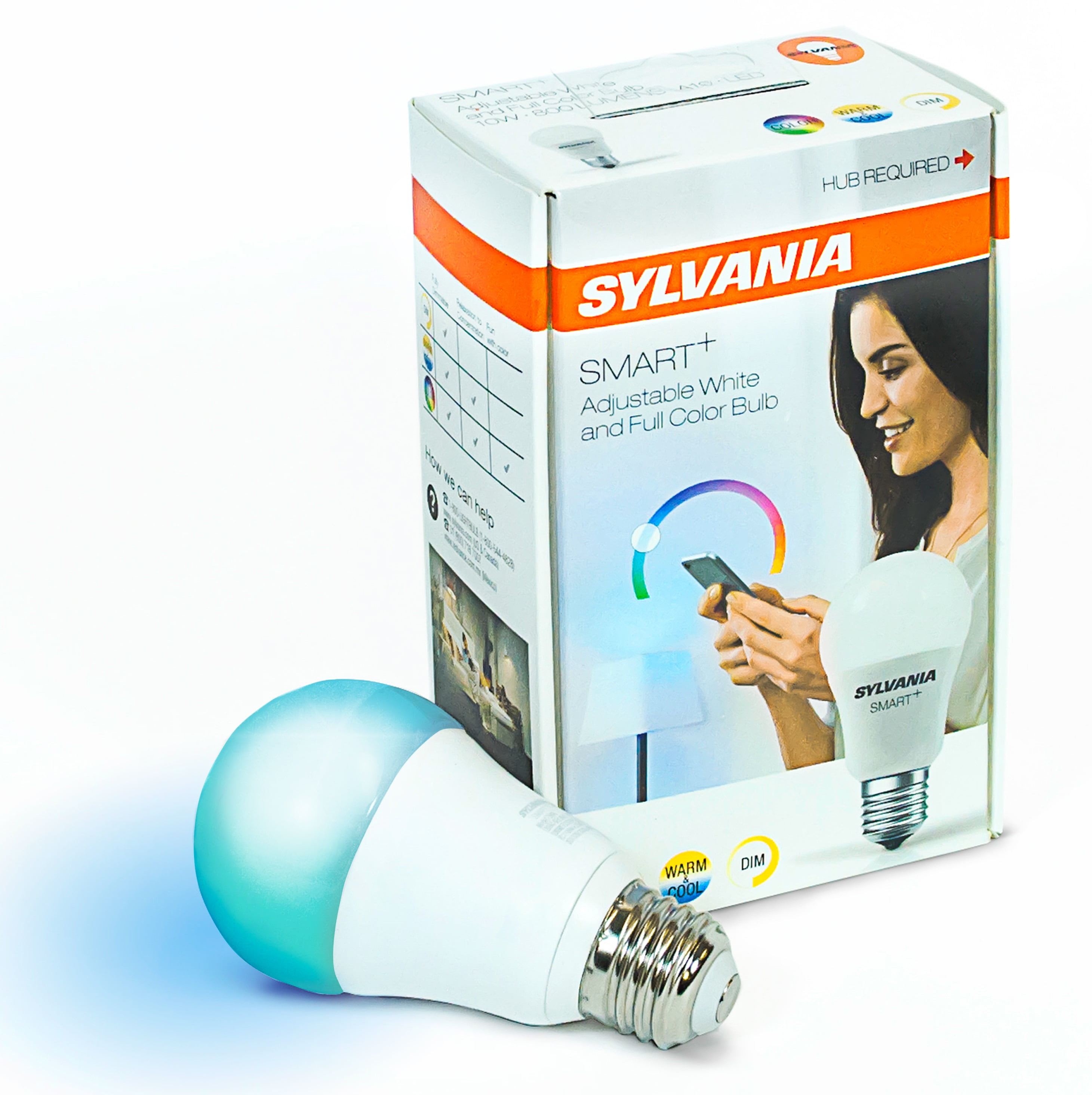 Sylvania SMART+ A19 Smart Light Bulb, 60W Color LED, 1-Pack