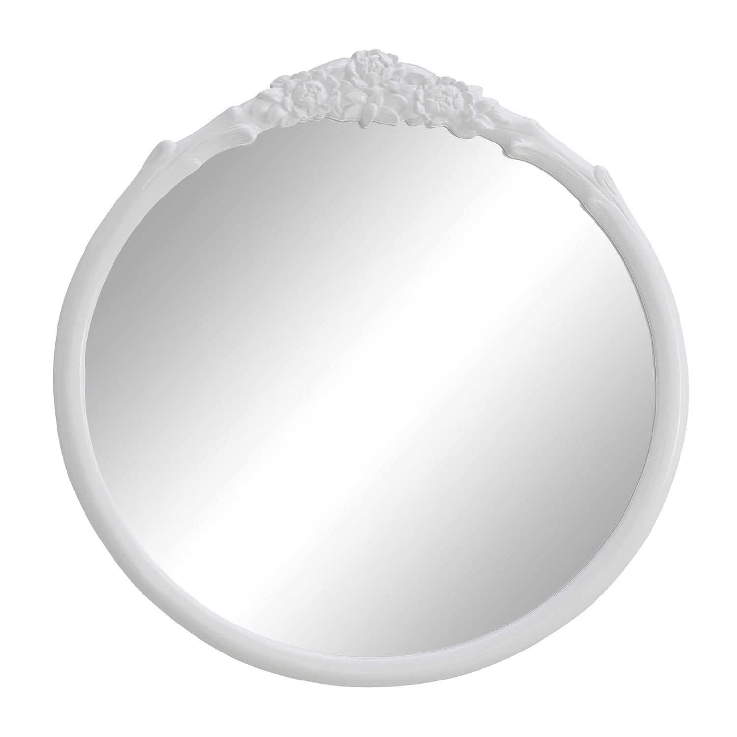 Coaster Company 30" x 31" Glossy White Vintage Wall Mirror