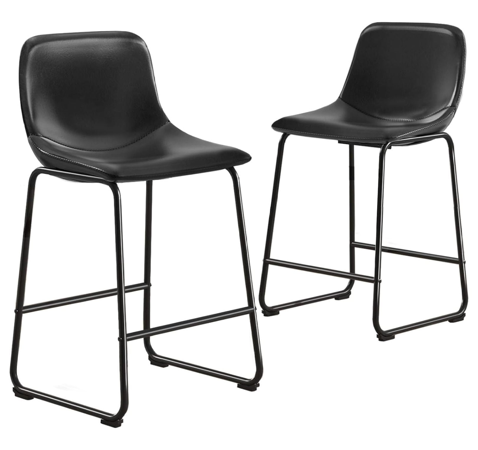 TAVR Dining Chairs Set of 2, Armless Counter Height Stools with Back Hold up to 500 lbs for Home, Kitchen, Dining Room, Bar, Coffee Shop, Industrial Vintage , Black