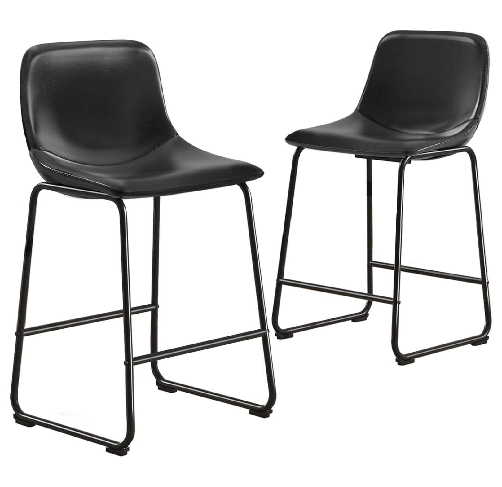 TAVR Dining Chairs Set of 2, Armless Counter Height Stools with Back Hold up to 500 lbs for Home, Kitchen, Dining Room, Bar, Coffee Shop, Industrial Vintage , Black