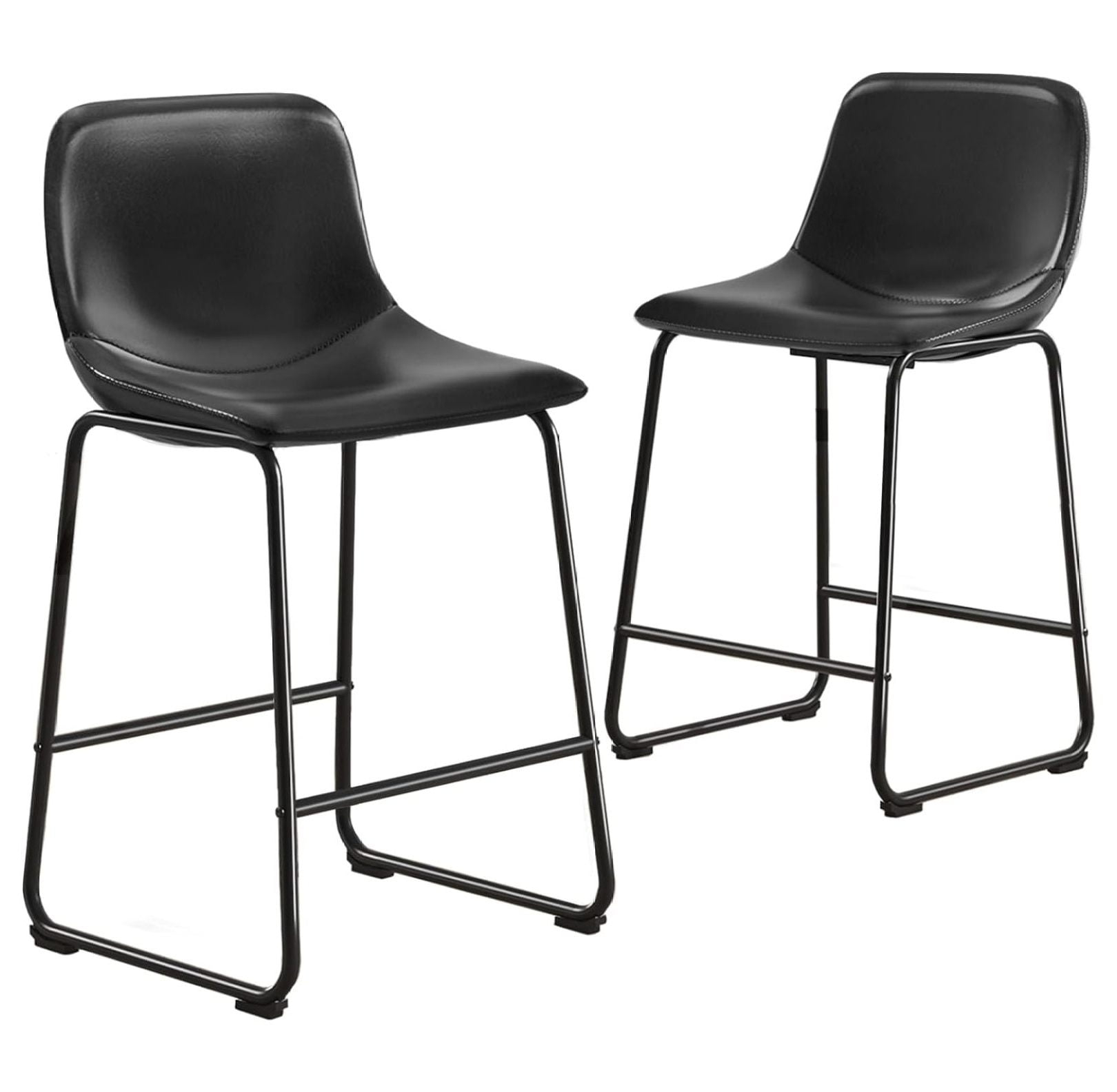 TAVR Dining Chairs Set of 2, Armless Counter Height Stools with Back Hold up to 500 lbs for Home, Kitchen, Dining Room, Bar, Coffee Shop, Industrial Vintage , Black