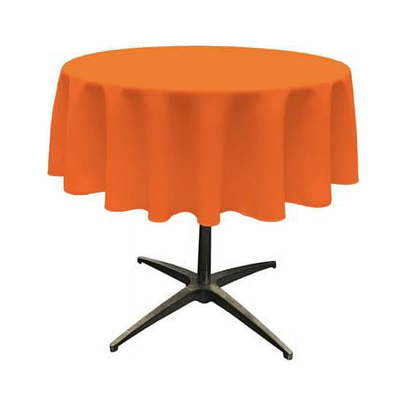 LA Linen Polyester Poplin Tablecloth 51-Inches Round, Orange