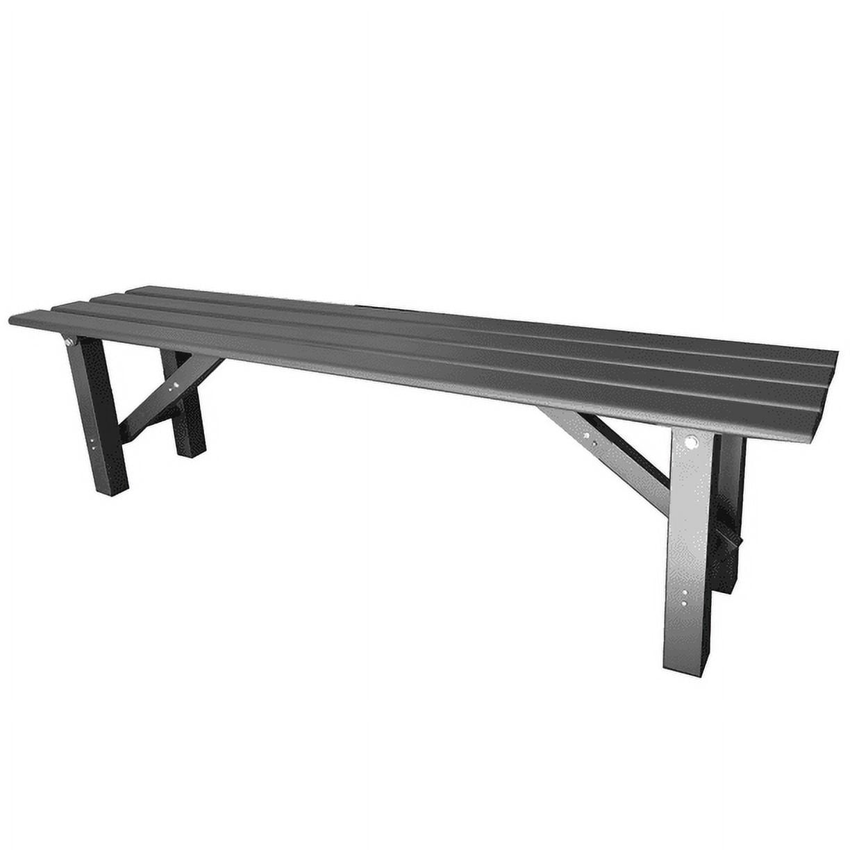 TECSPACE Aluminum Outdoor Patio Bench Black,59.1 x 14.2X 15.7 inches,Integrated Type Without Installation,Light Weight High Load-Bearing,Outdoor Bench for Park Garden,Patio and Lounge