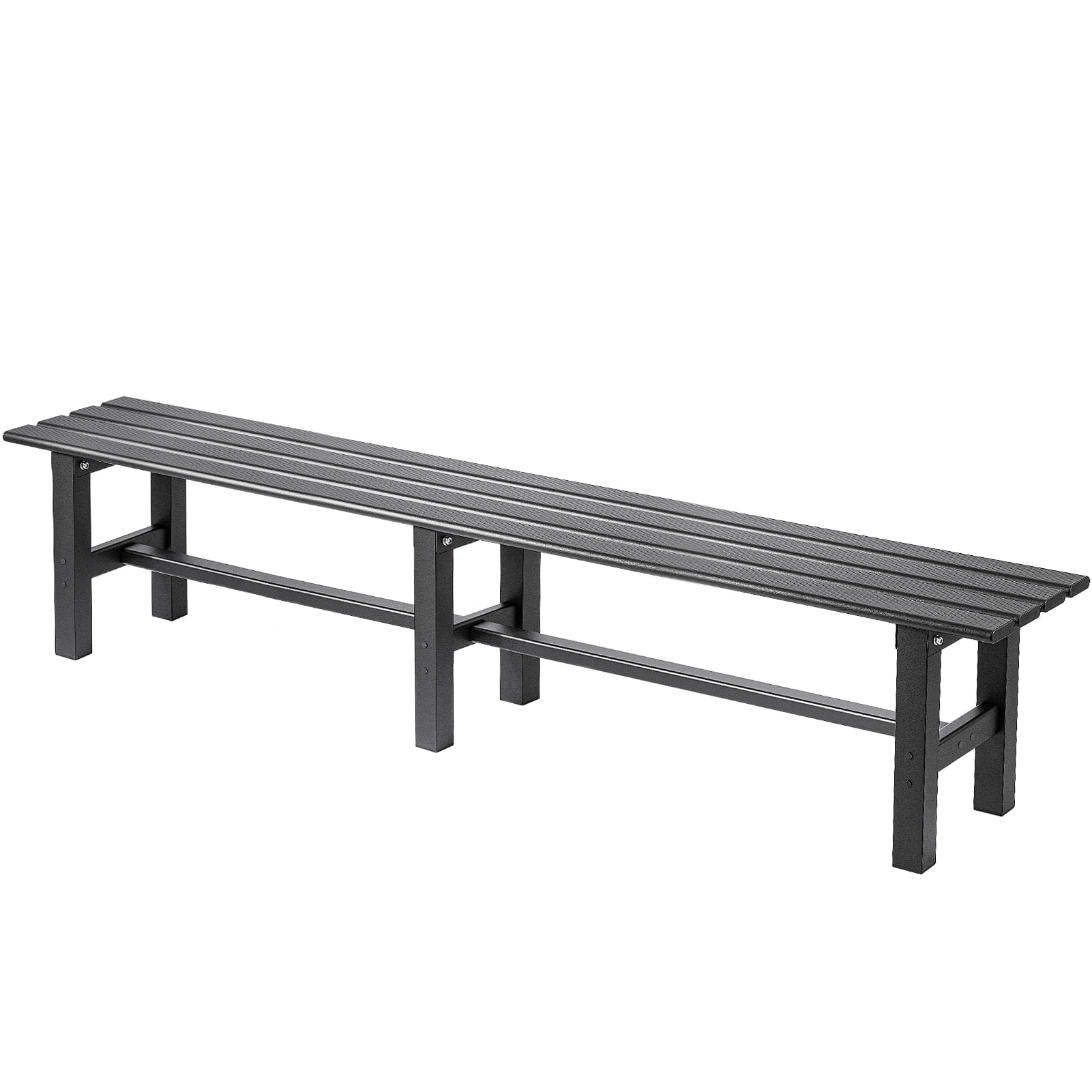 TECSPACE Aluminum Outdoor Patio Bench Black,70.9 x 14.2 x 15.7 inches,Light Weight High Load-Bearing,Outdoor Bench for Park Garden,Patio and Lounge