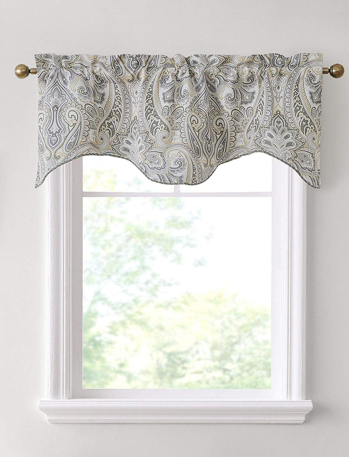 THD France Paisley Scalloped Valance - Single Valance