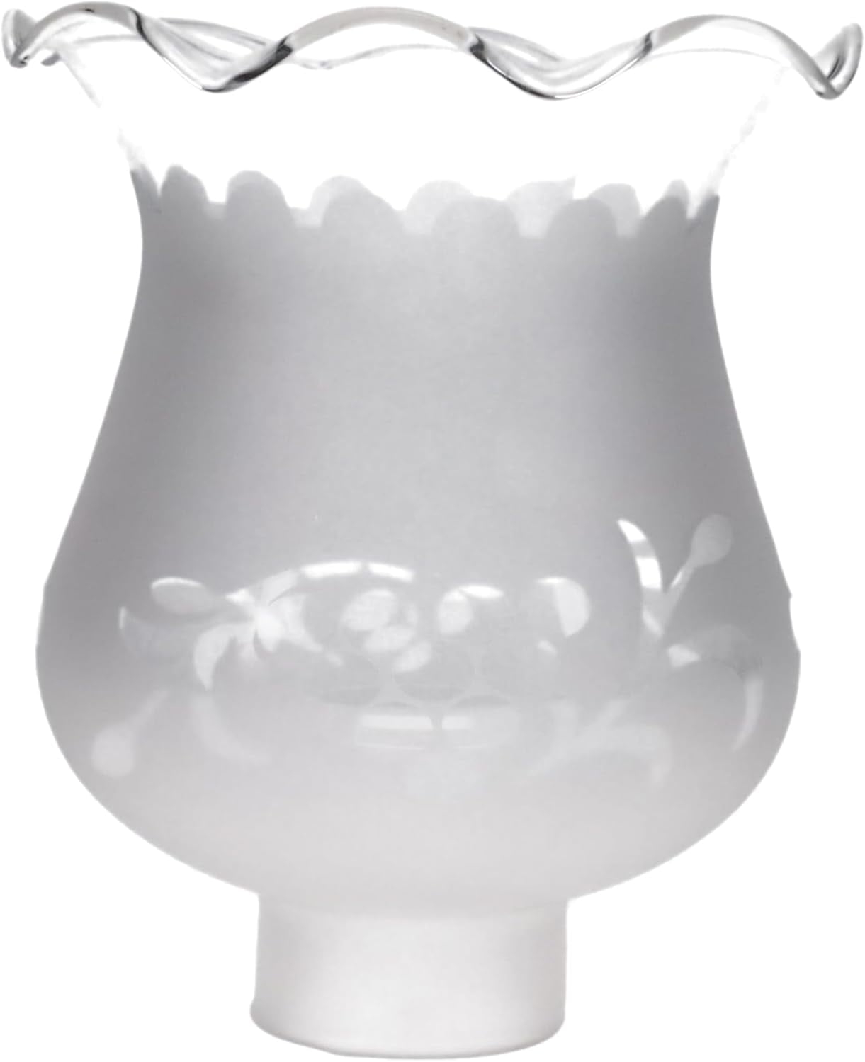 B&P Lamp 1 5/8 Inch Fitter Colonial Style Frosted and Etched Design Glass Lamp Shade for Vintage and Antique Style Globes