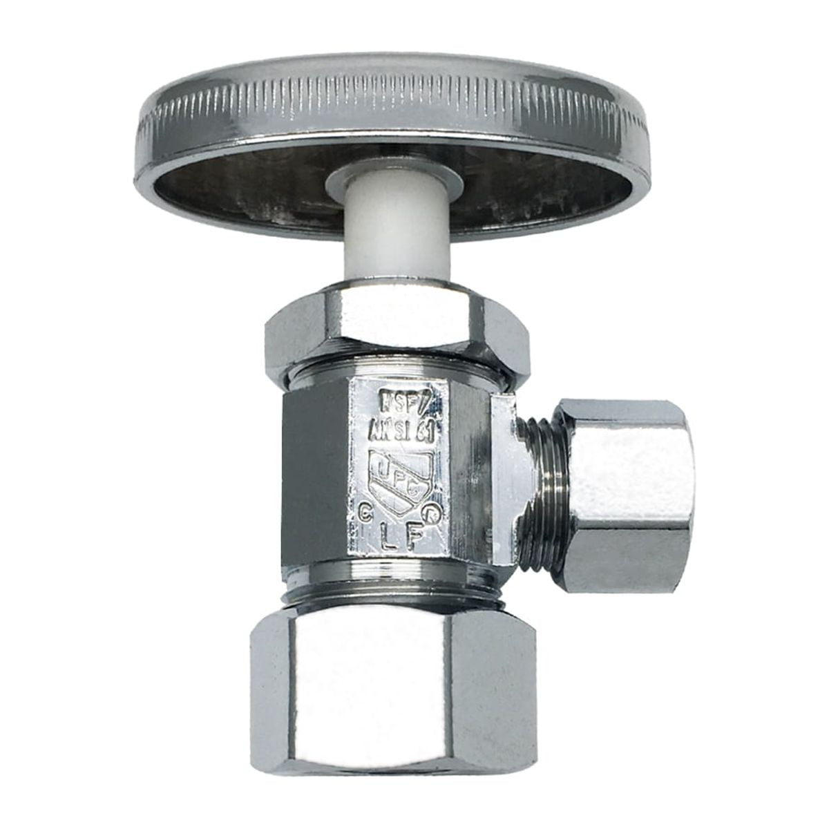 THEWORKS® Multi-Turn Angle Stop Valve, 5/8" O.D. Compression Inlet x 3/8" O.D. Compression Outlet