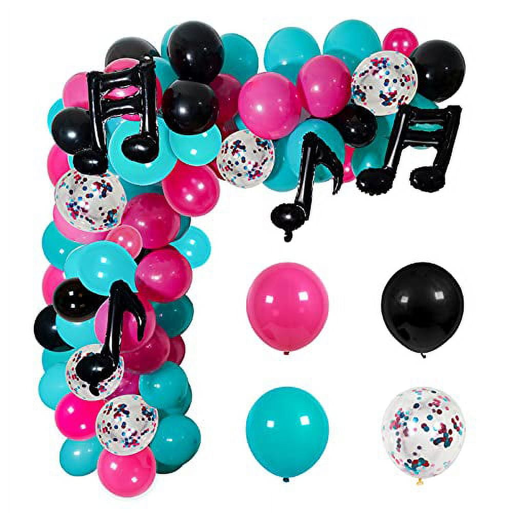 TIC Tok Balloon Arch Kit, JOGAMS 127 Pack TIC Tok Balloons Set with Music Note Balloons, Music Party Decorations for Girls Teens Birthday Party Karaoke Music Theme Decor