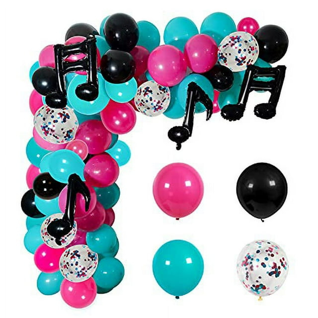 TIC Tok Balloon Arch Kit, JOGAMS 127 Pack TIC Tok Balloons Set with Music Note Balloons, Music Party Decorations for Girls Teens Birthday Party Karaoke Music Theme Decor