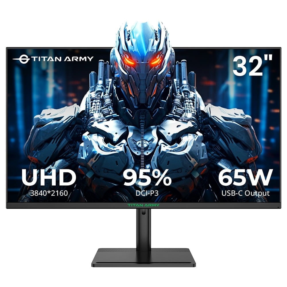 TITAN ARMY P32H2U 32-inch 4K (2160P) VA Flat Commercial Monitor with Higher Resolution & Low Blue Light