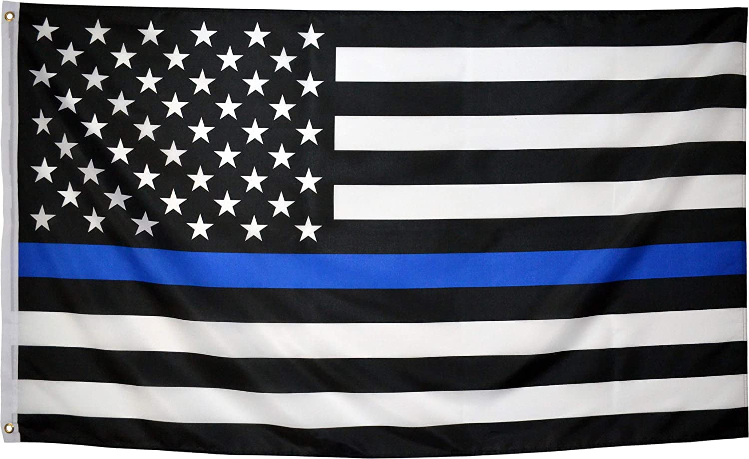 Thin Blue Line Flag United States Policeman Banner Polyester 3x5 Foot Flags Vivid Color and UV Fade Resistant Flag Outdoor Banner