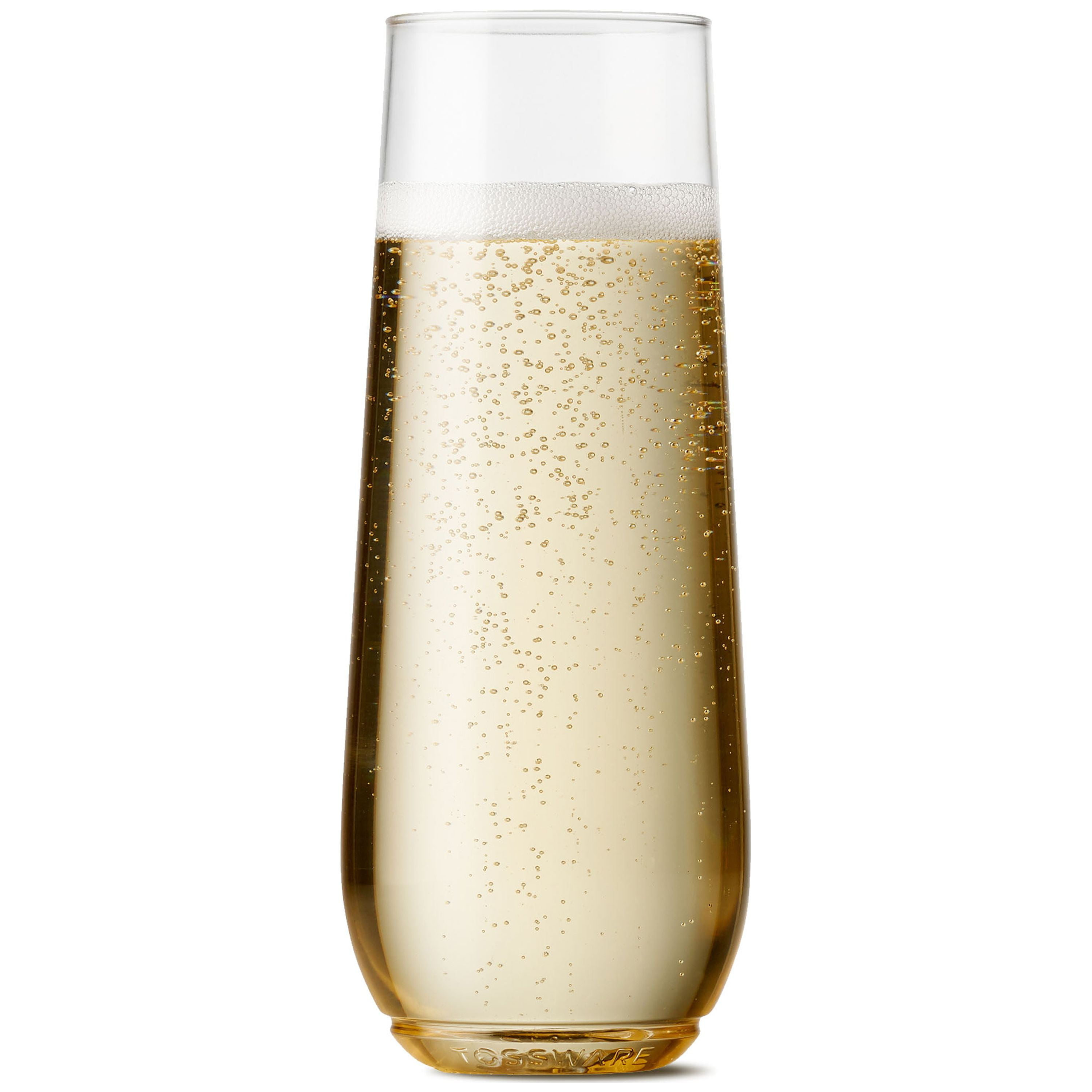 TOSSWARE Clear Plastic 9oz Flute Champagne Glass, Set of 48
