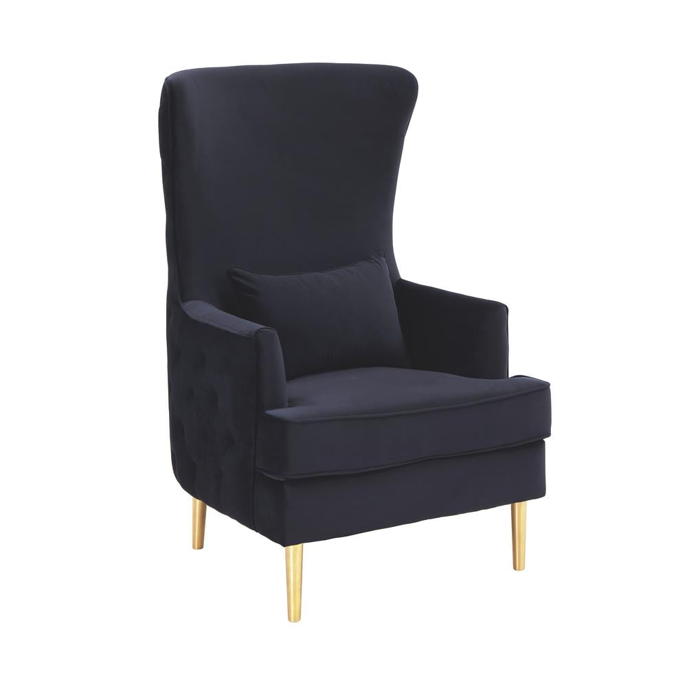 TOV Furniture Alina Black Tall Tufted Back Chair