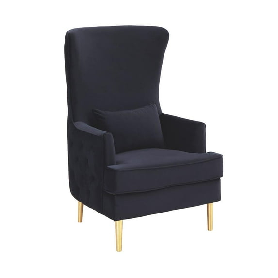 TOV Furniture Alina Black Tall Tufted Back Chair