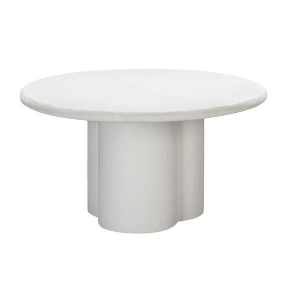 TOV Furniture Elika White Faux Plaster Round Dining Table