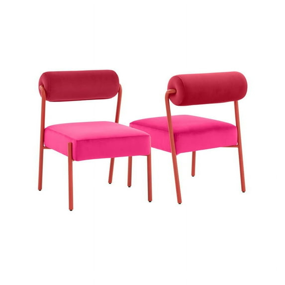 TOV Furniture Jolene Hot Pink Velvet Dining Chair - Set of 2