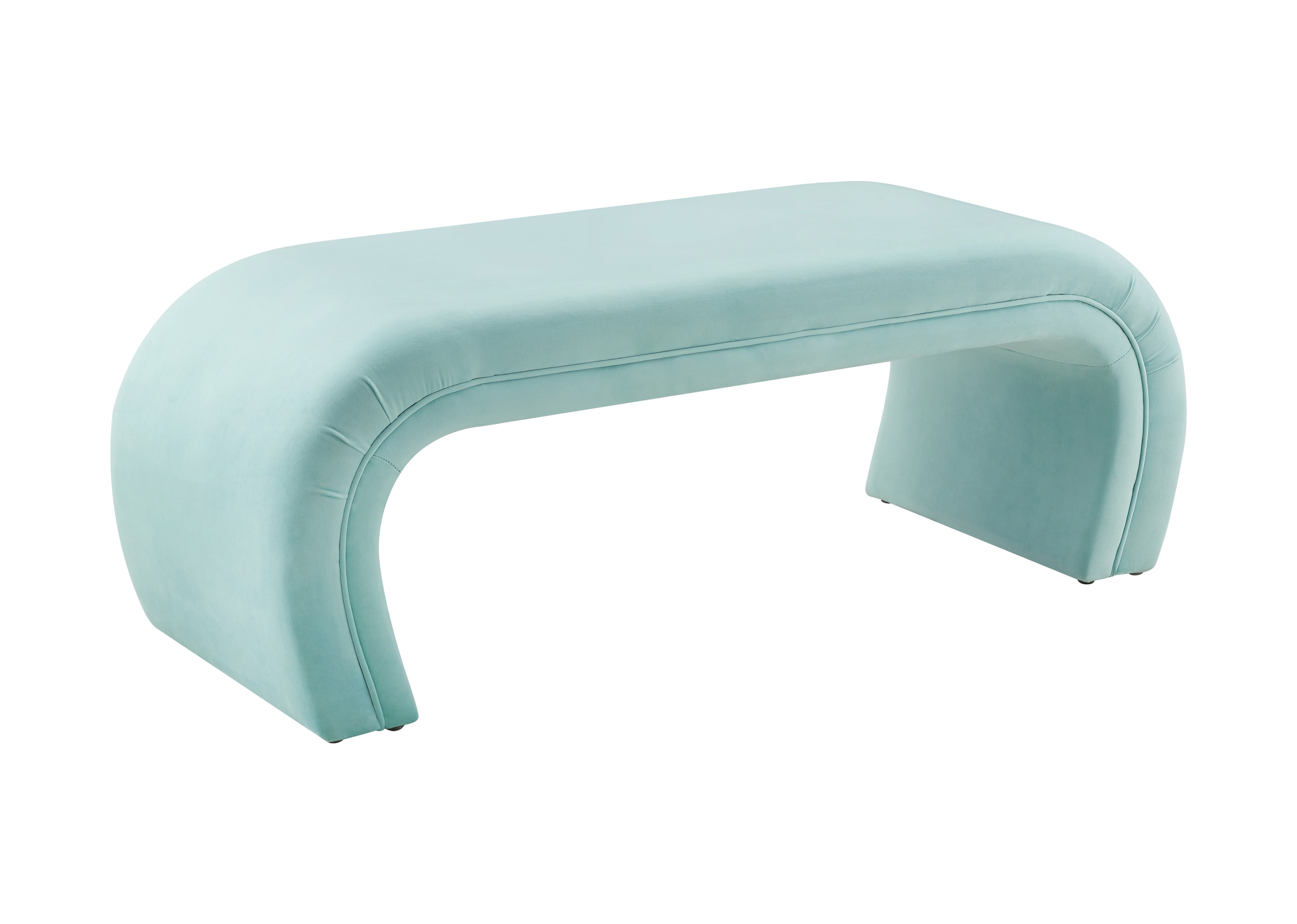 TOV Furniture Kenya Bright Blue Velvet Bench