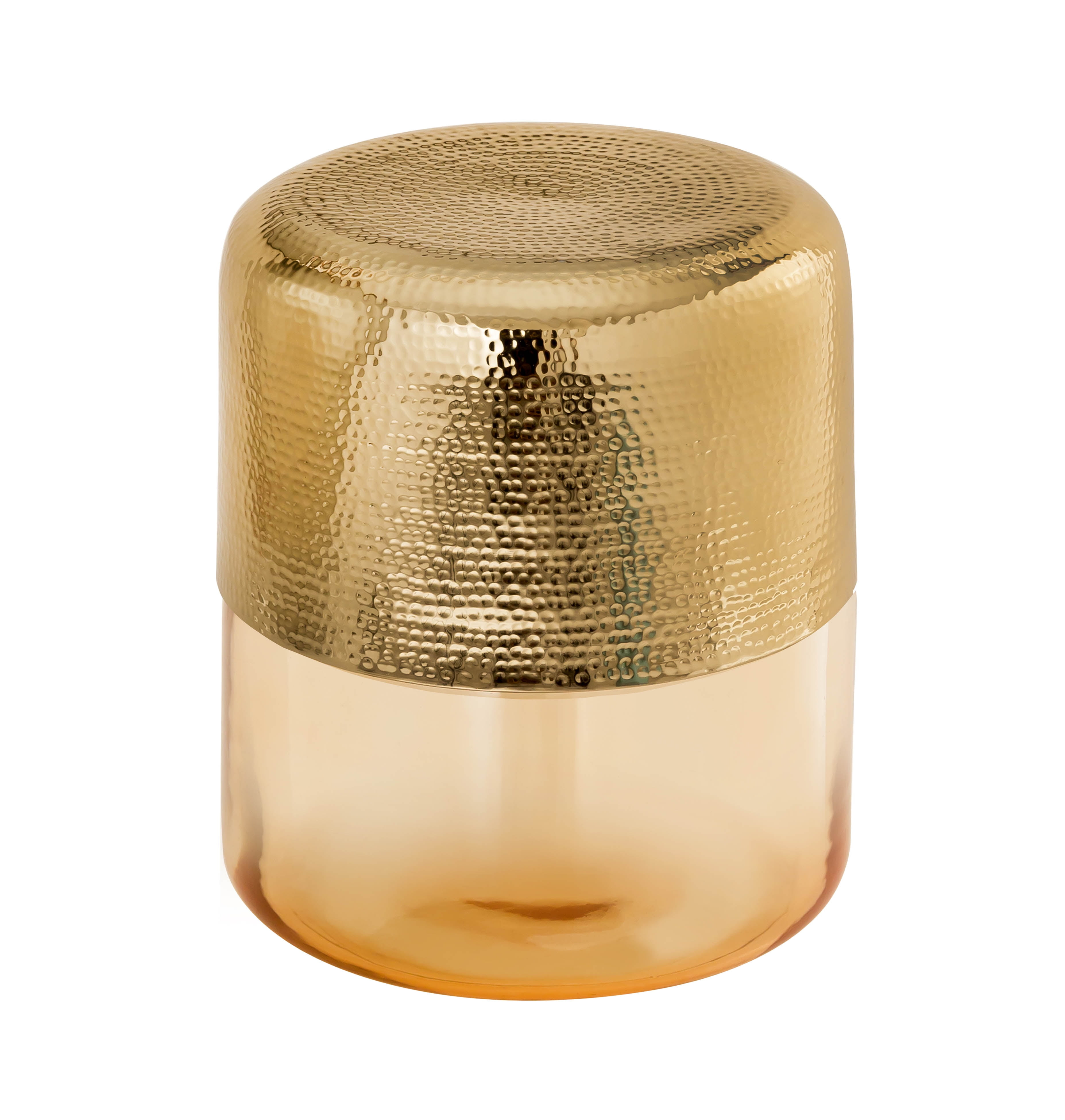 TOV Furniture Kolla Amber Aluminum Round Side Table with Gold Finish