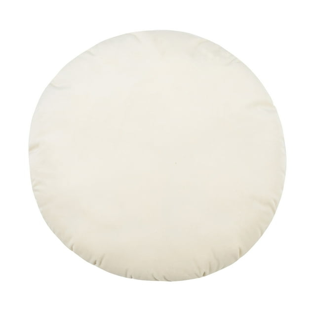 TOV Furniture Potter 20" Cream Round Velvet Pillow