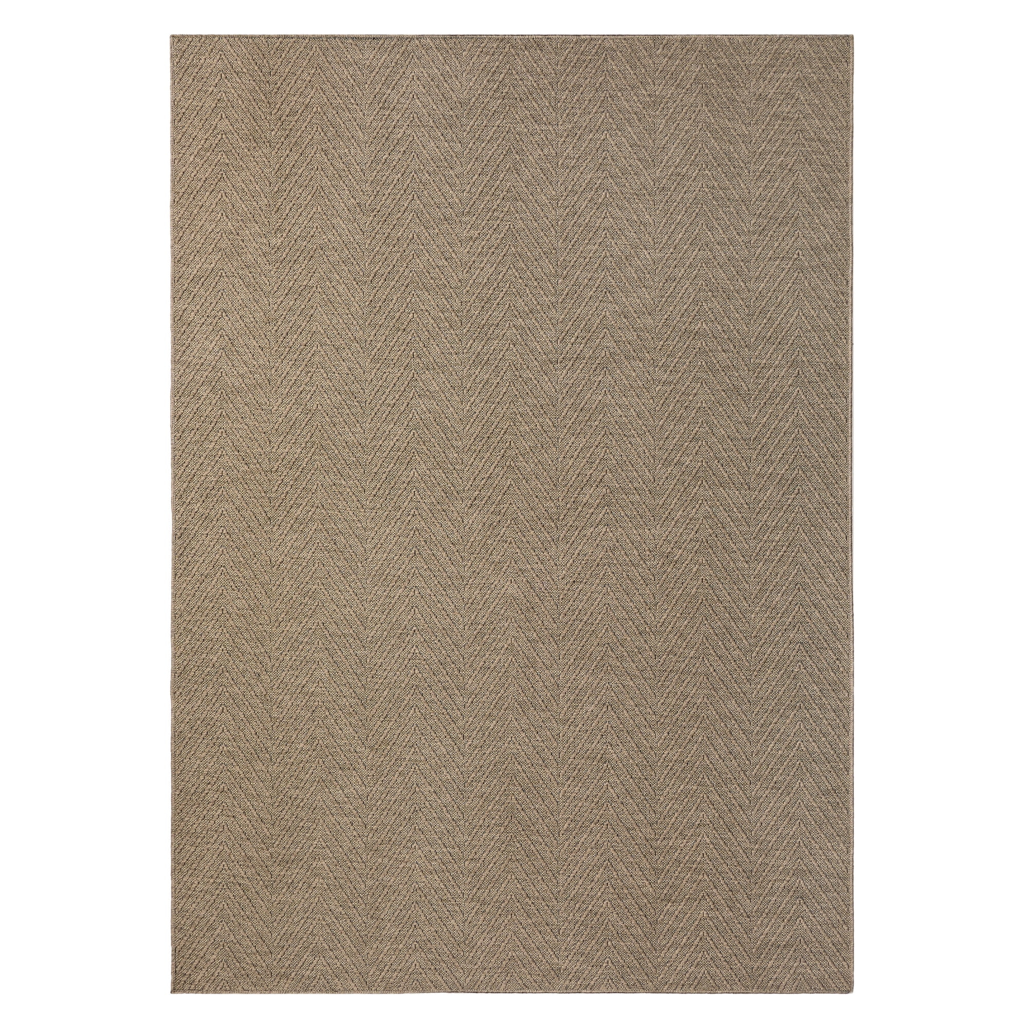 TOWN & COUNTRY BASICS Pax Herringbone Textured Solid Everwash® Washable Area Rug, Low Pile, Non-Slip Backing, Easy Clean Pet & Family Friendly Rug, Brown, 9'x12'