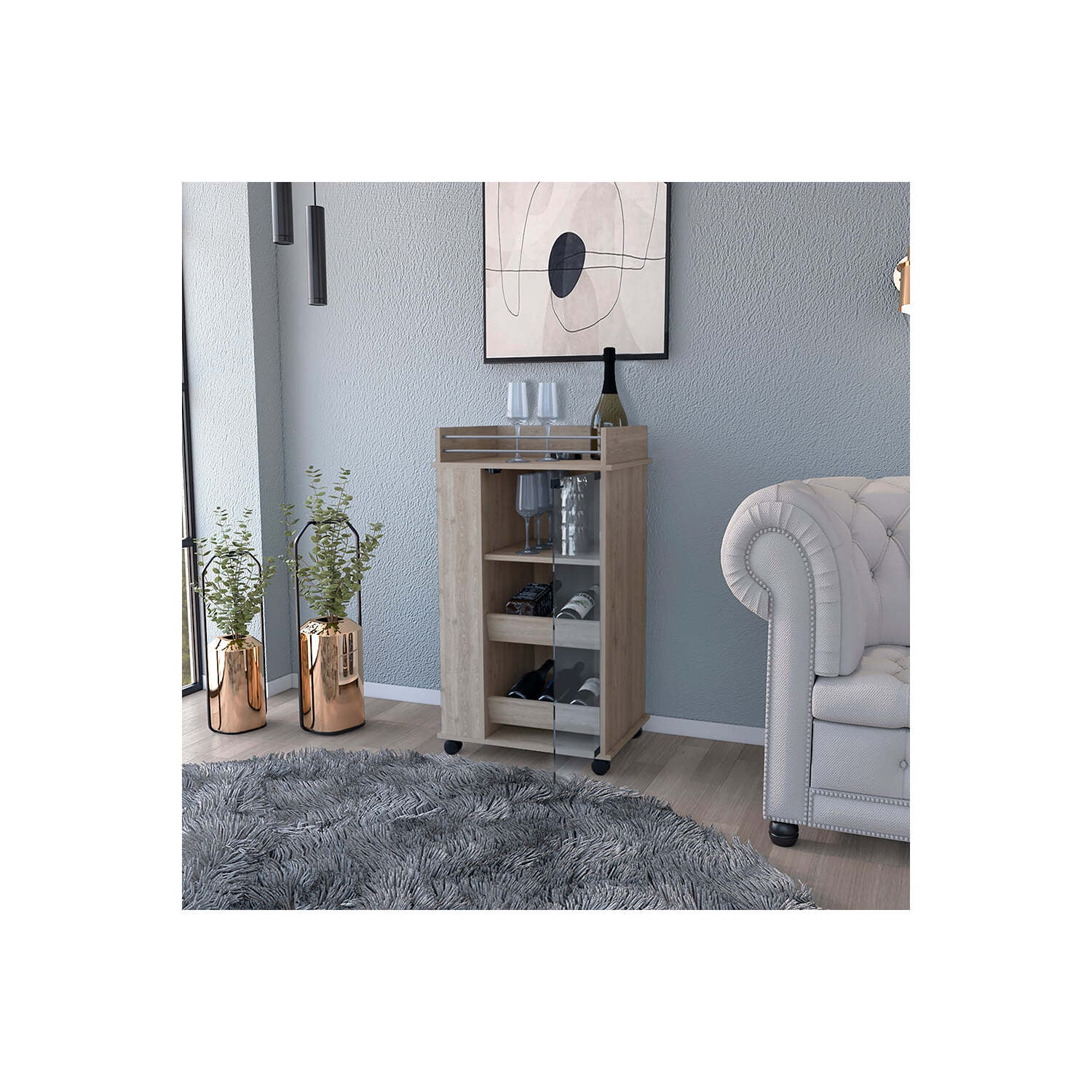 TREEVOL FURNITURE Bar Cart Beaver