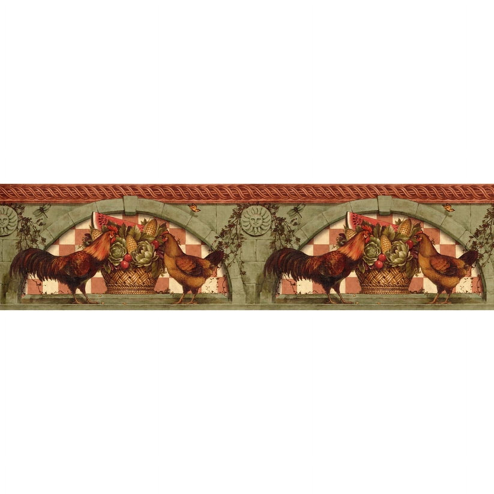 August Grove® Bobette Farmhouse Country Rooster Wallpaper Border