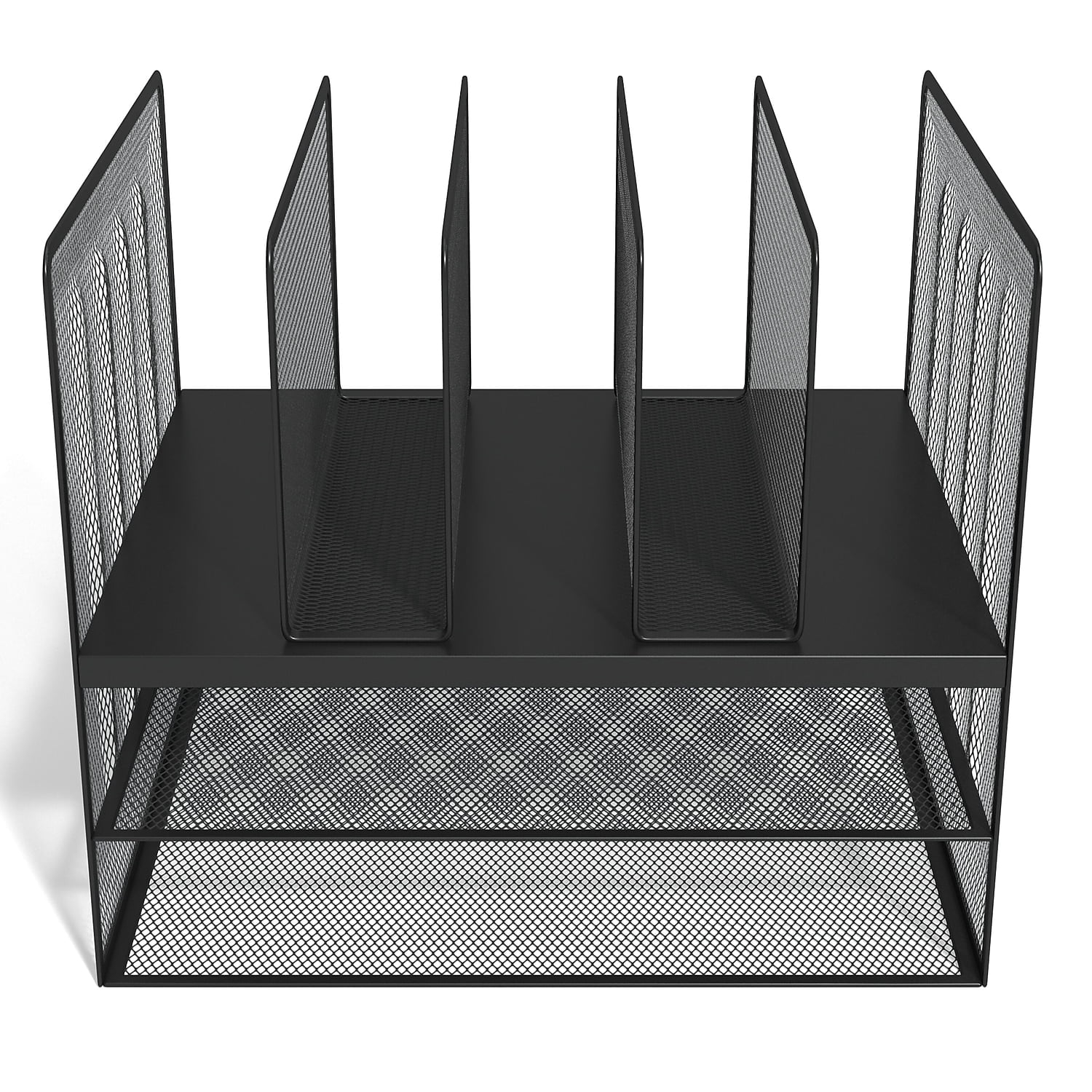 TRU RED 7 Compartment Wire Mesh File Organizer Matte Bk TR57537-CC