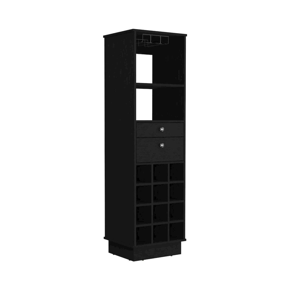 TUHOME Classic Bar Cabinet  Engineered Wood Bar Cabinets in  Black