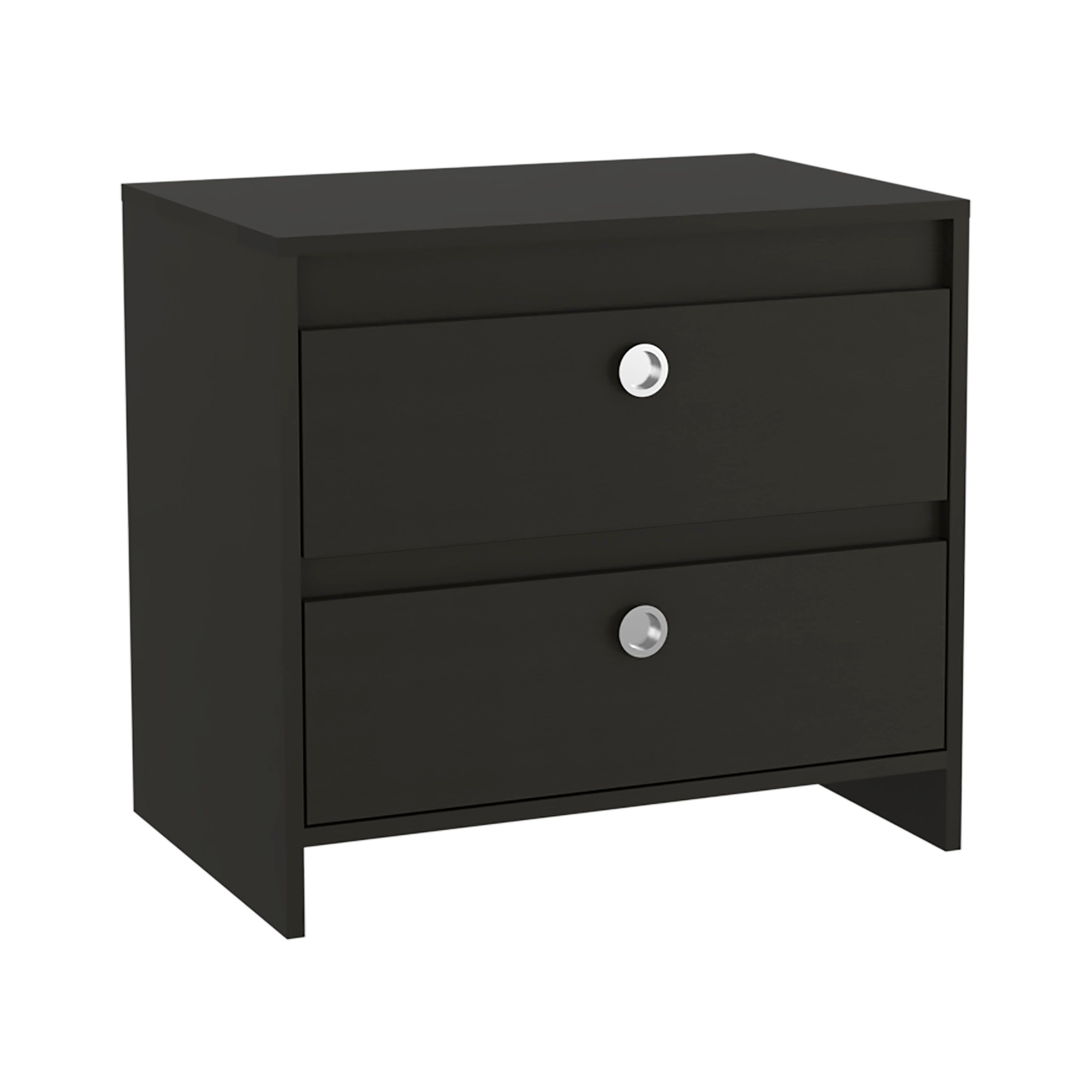 TUHOME Idaly Nightstand  Engineered Wood Nightstands in  Black