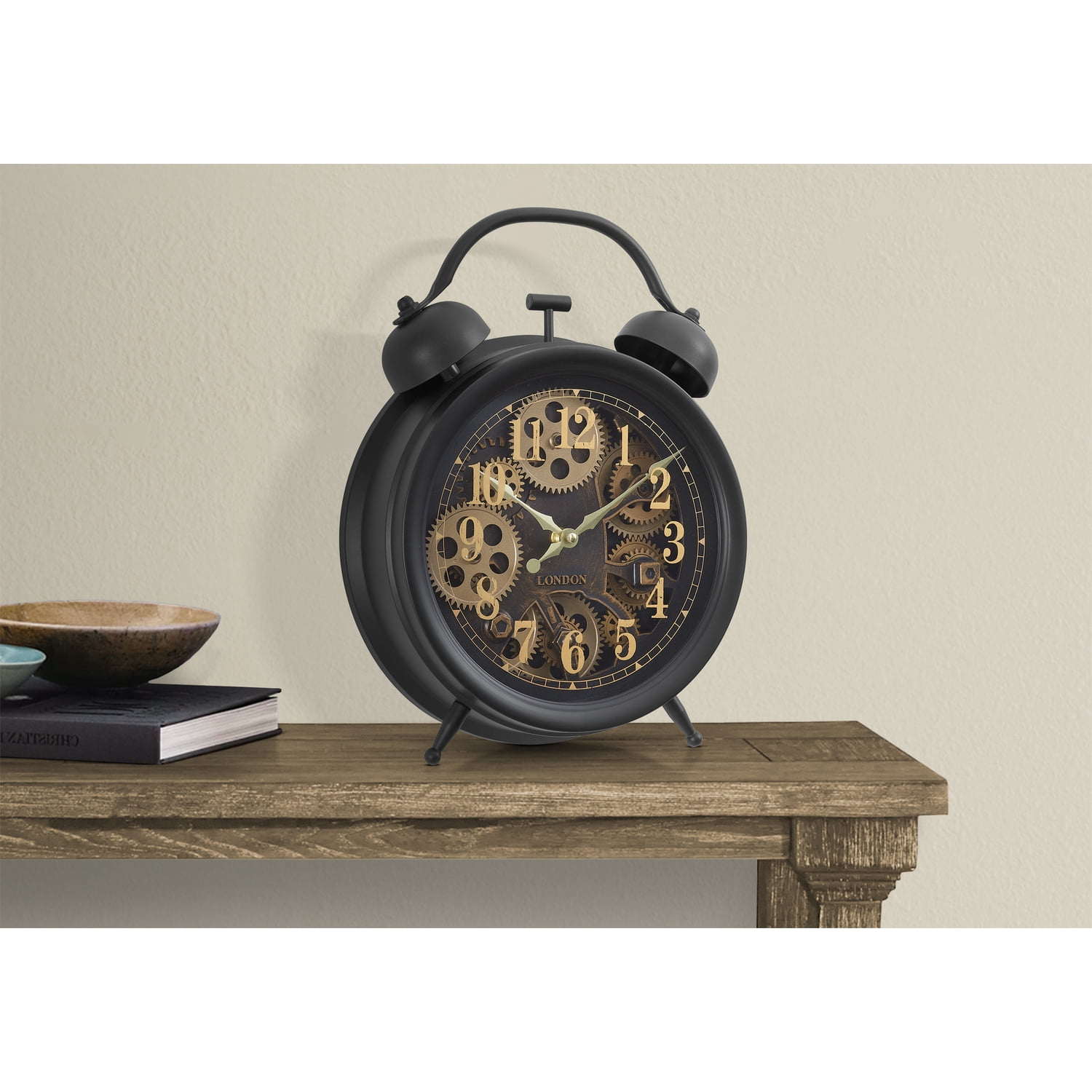Table Set - 3pcs Set - Coffee - Living Room - Dark Bronze Laminate - Black Metal