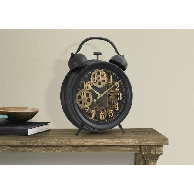 Table Set - 3pcs Set - Coffee - Living Room - Dark Bronze Laminate - Black Metal