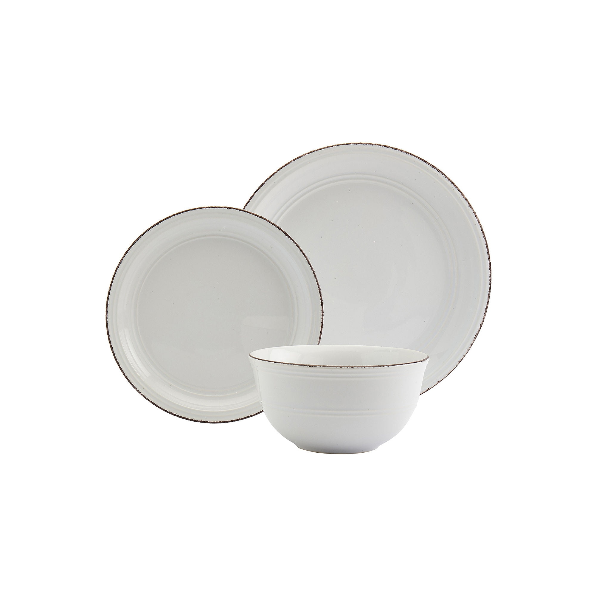 Tabletops Gallery 12 Piece White Farmhouse Dinnerware Set, Service for 4