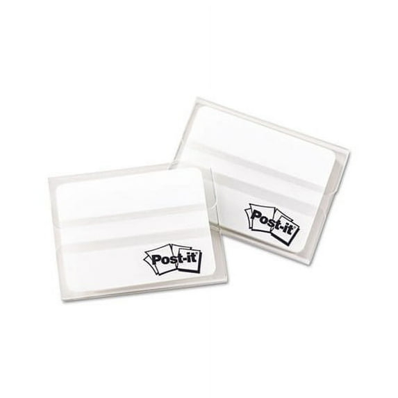 Post-it Tabs, 2 in, Solid, White, 25 Tabs/On-The-Go Dispenser, 2 Dispensers/Pack (686F-50WH)