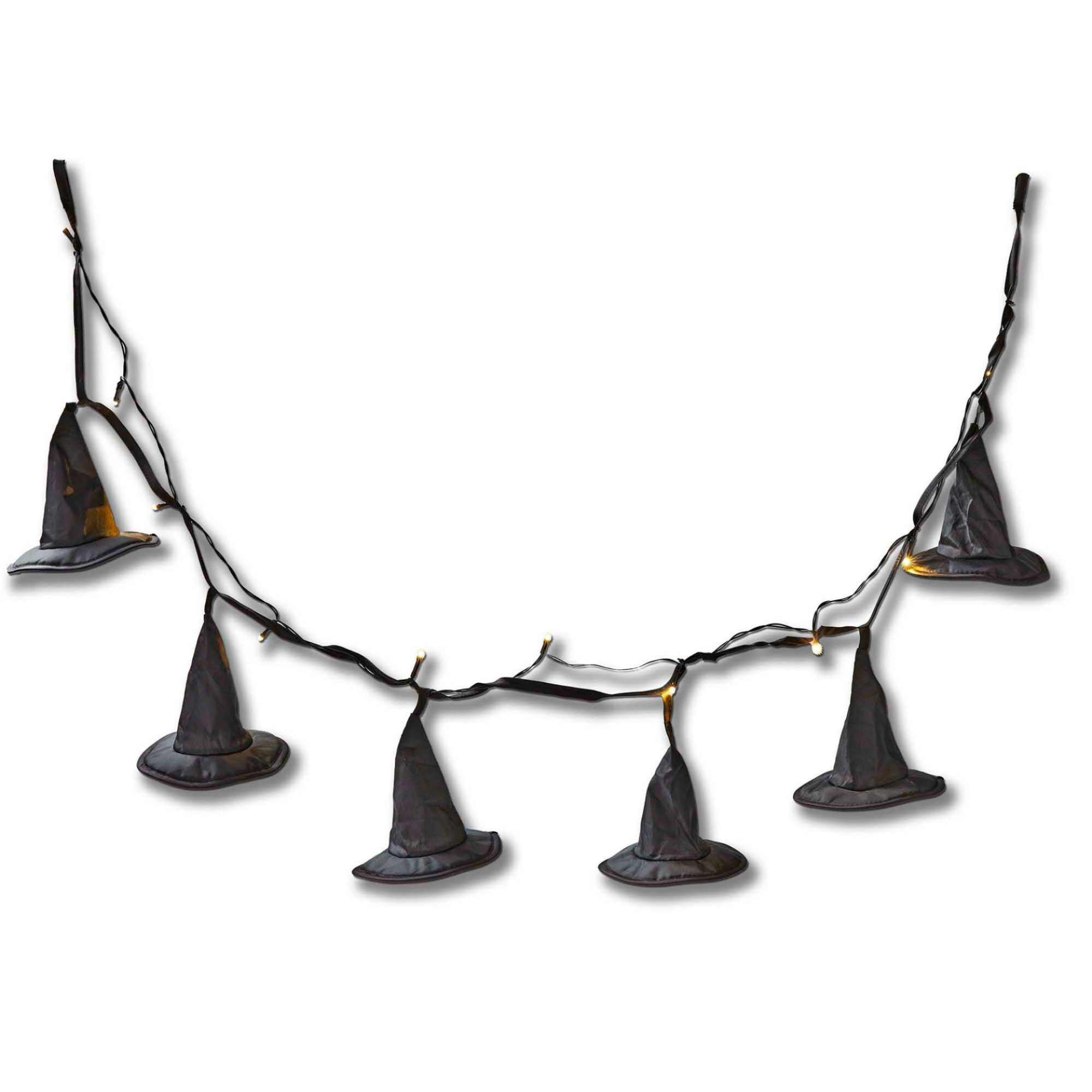 Tag 7.0 Inch Witch Hat Garland W/Led String Lights Decorative Wall Garlands