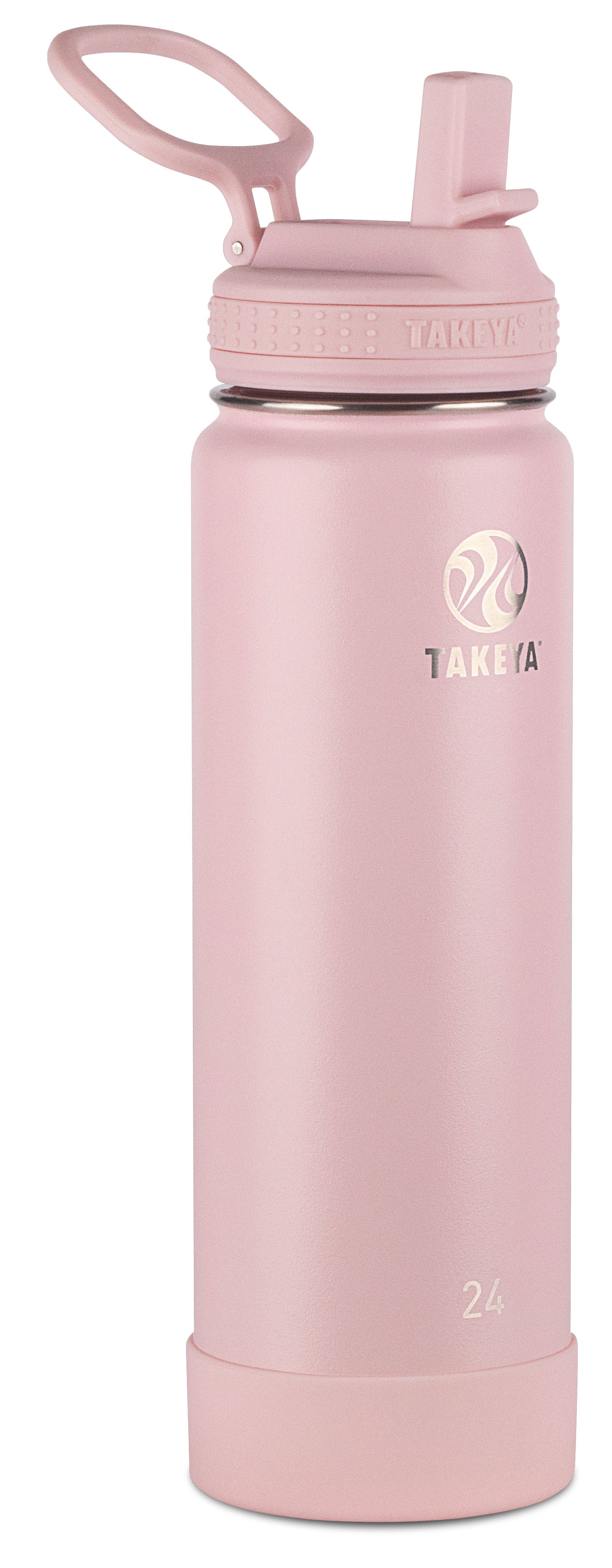 Takeya Actives Stainless Steel Water Bottle w/Straw lid, 24oz Blush