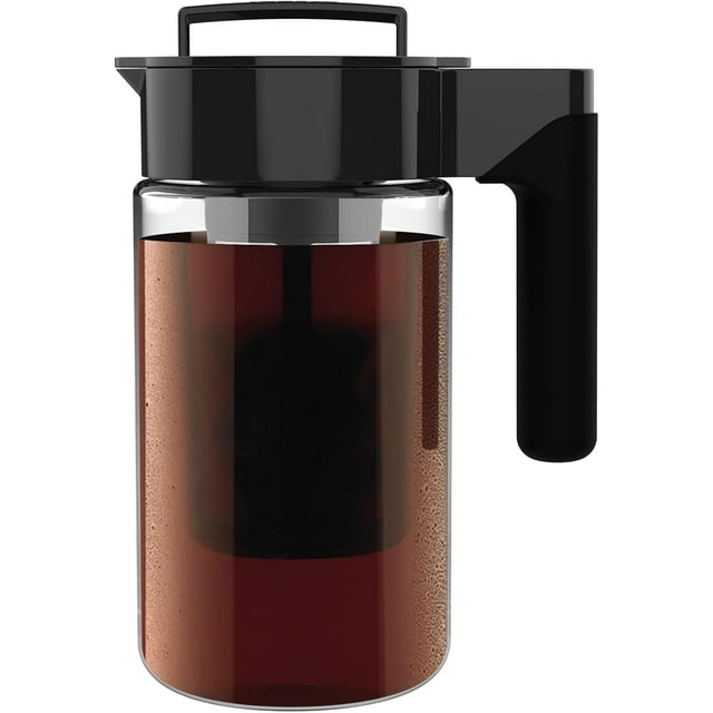Cold Brew Coffee Maker, Heat-Resistant Handle, 1.3 Liter, Plastic, Clear